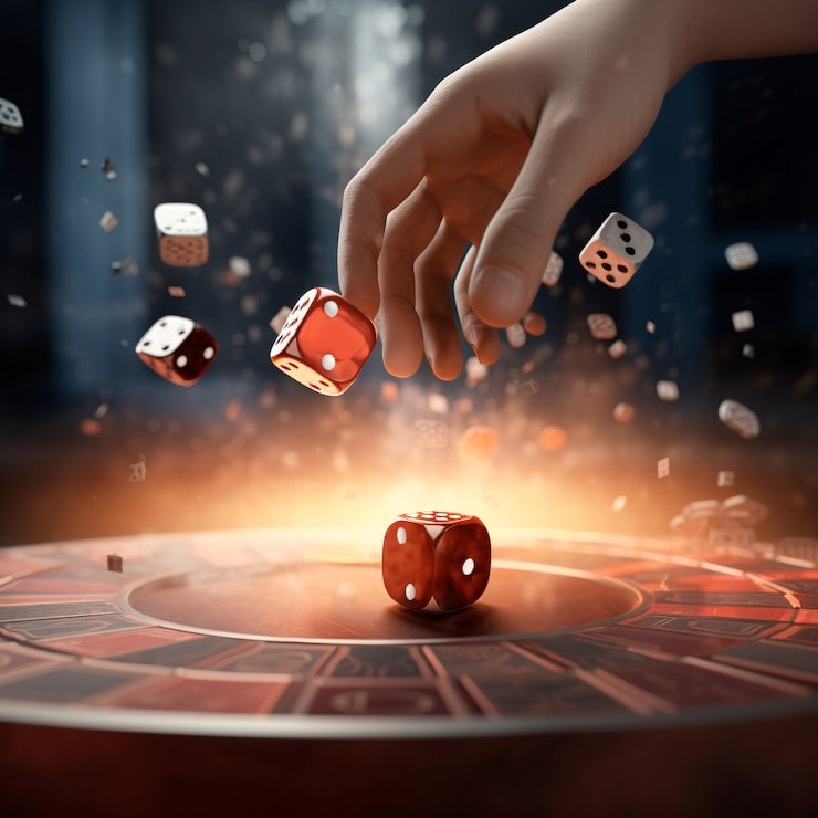 Tata letak meja Casino Hold'em menunjukkan posisi pemain, dealer, dan area taruhan